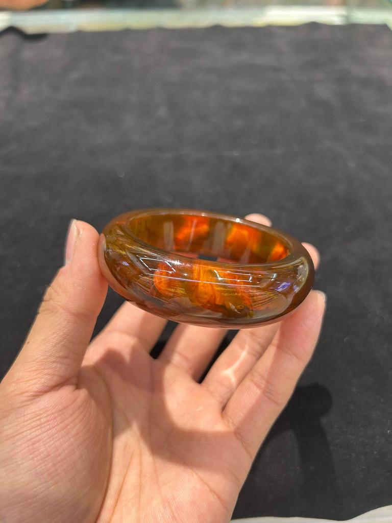 Two-Tone Coffee & Amber Yellow Minimalist Retro Bracelet