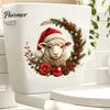 Easy Peel Toilet Stickers Christmas Sheep Stickers, Self-Adhesive Lamb Lid Decals, Waterproof Cute Art Xmas Bathroom Decor for Tank Tile Home Holiday