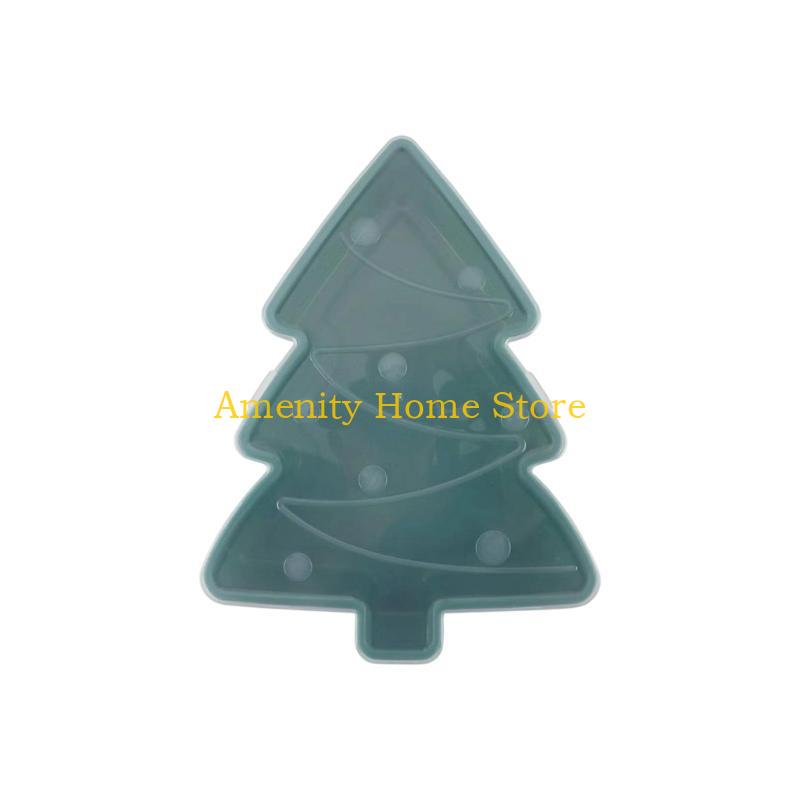 F26C Christmas Serving Tray & Festive Christmas Biscuit Storage with Lid Holiday Snowflake Tree Character Container for Snacks