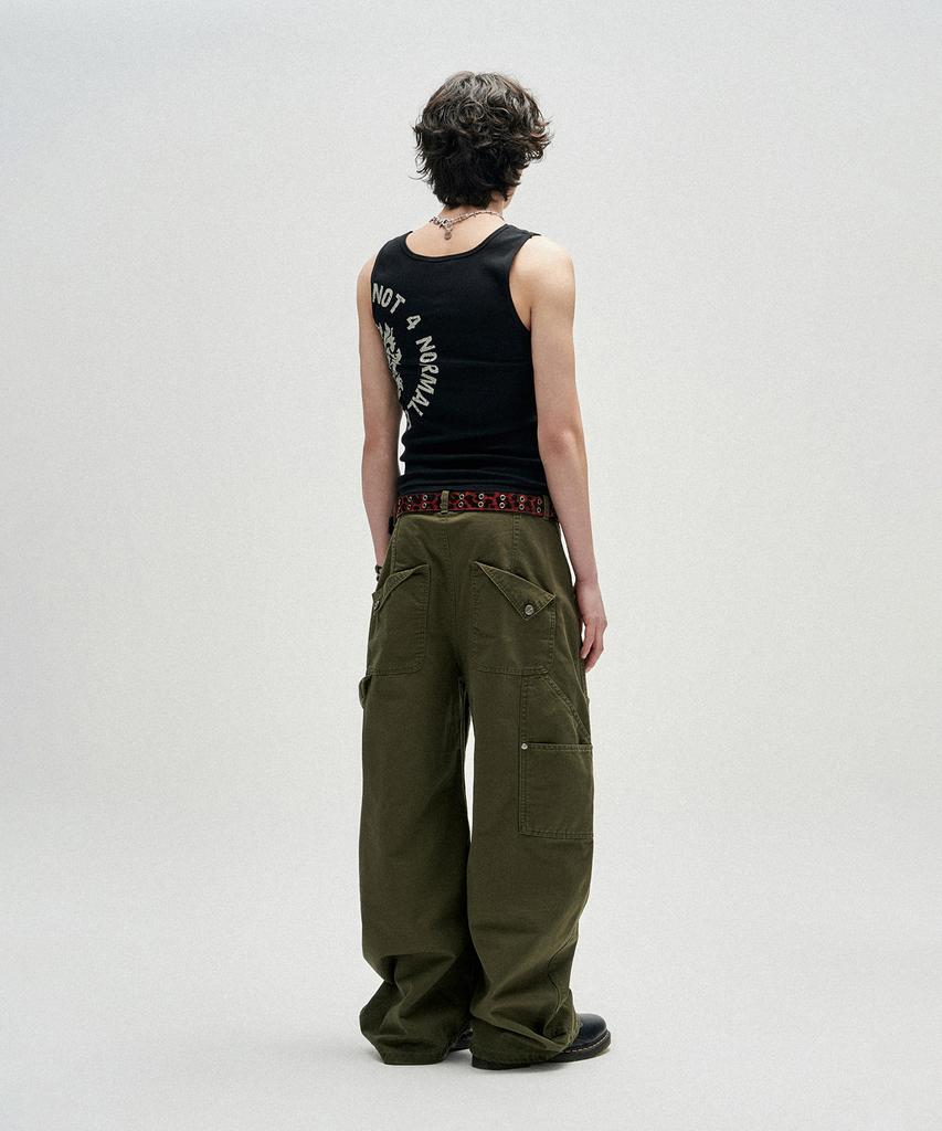 NOT4NERD Flap Pocket Curved Cotton Pants - Khaki