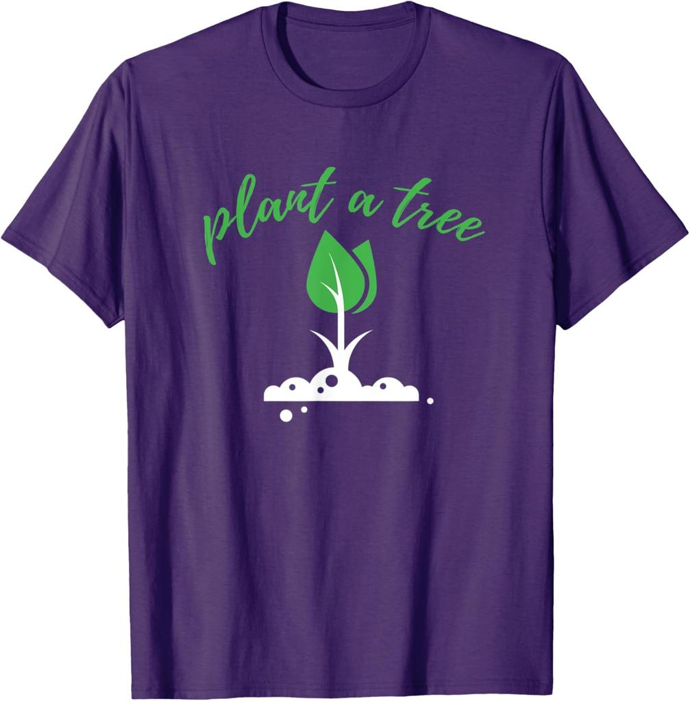 Plant A Tree Graphic Tee Earth Day Environmentalist Casual Cotton TShirt Gift