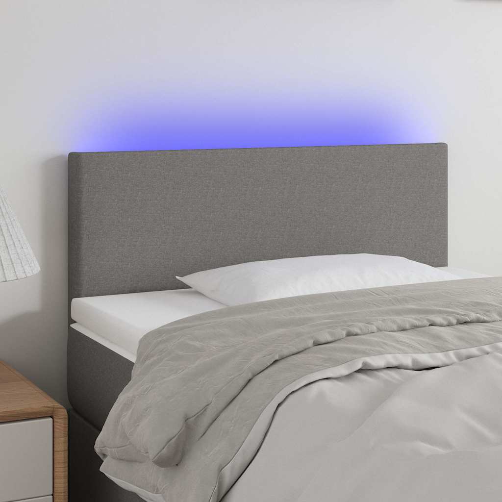 vidaXL LED Kopfteil Dunkelgrau 80x5x78/88 cm Stoff