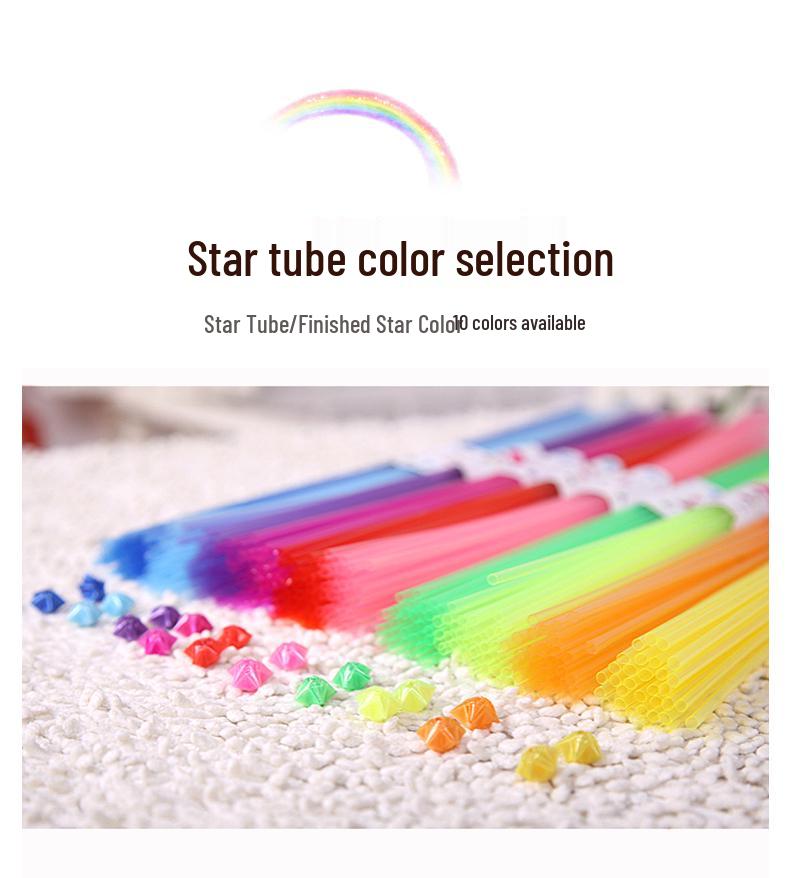 Pentagon Folded Star Tube - Lucky Star Straw Material Wishing Bottle Gift for Students