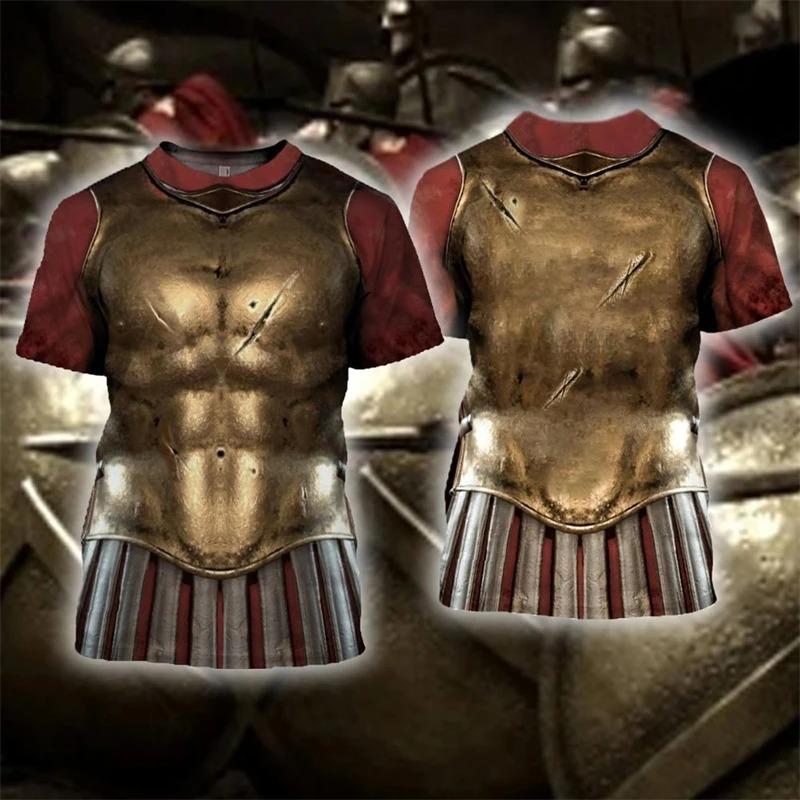 3D Print Knight Armor Cosplay T-shirt For Men New In Men's Casual O-neck Short Sleeve T Shirts Streetwear Funny Tee Shirt Tops