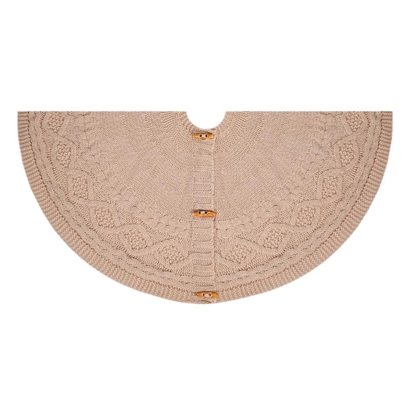 Elegant Knitted Christmas Tree Floor Cover122cm Diameter with Secure Fastening X3UC