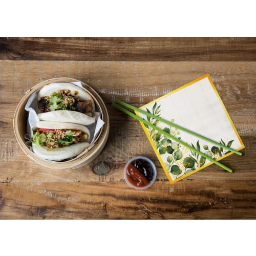 Zelten Colored Paper Party Napkins, 20 Count, Shabby Chic, for Weddings, Tea Parties, Decoupage, Green Leaves