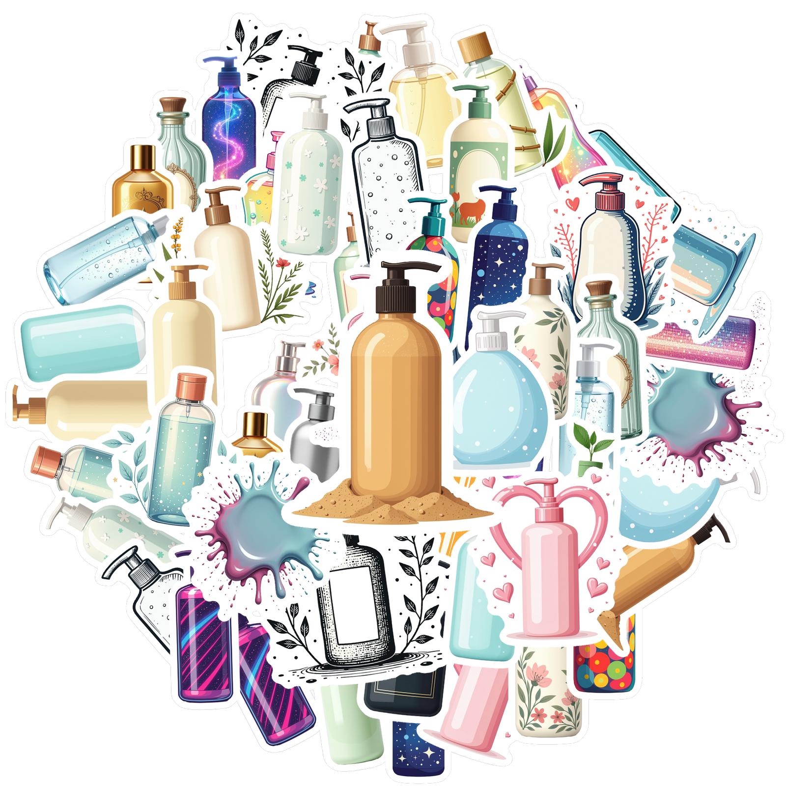 

35pcs Personal Care Bottle Stickers Cartoon Bathroom Bottles Decals Laptop Phone Guitar Bike Skateboard Stationery Stickers