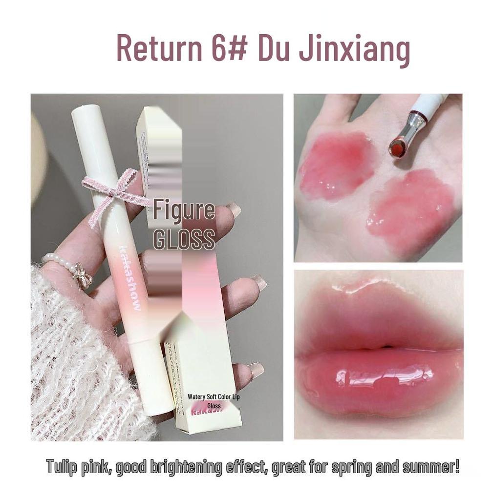 Kakashow C506 Watery Soft Lip Gloss: Plumping Korean-style Lip Glaze for a Youthful Look.