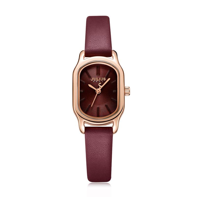 New Lady Women's Watch Japan Quartz Elegant Small Fashion Simple Hours Real Leather Bracelet Clock Girl Birthday Gift Julius Box