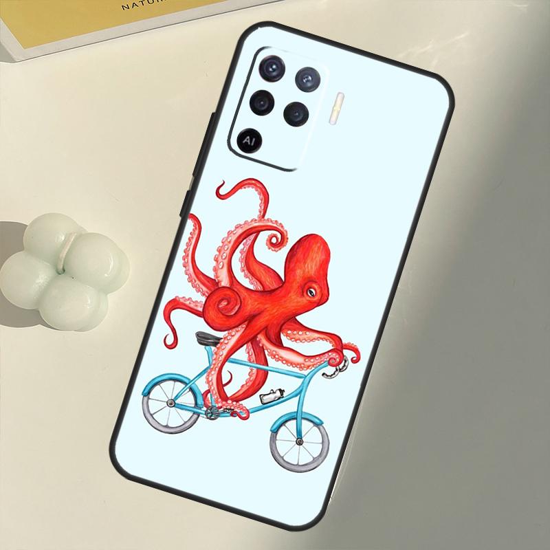 Octopus Case For OPPO A1K A3S A5S A15 A16 A52 A72 A5 A9 A31 A53 A83 A91 A93 A54 A74 A94 Cover Capa