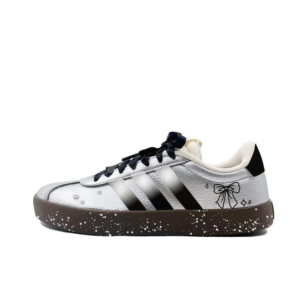 

Adidas VL COURT 3.0 Lost Black Bream Abrasion Resistant Low top German Army Trainers Unisex Silver JQ7315(Team641-) 36⅔