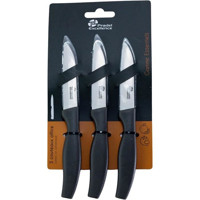 Lot De 3 Couteaux Office Lame Céramique Pradel Excellence