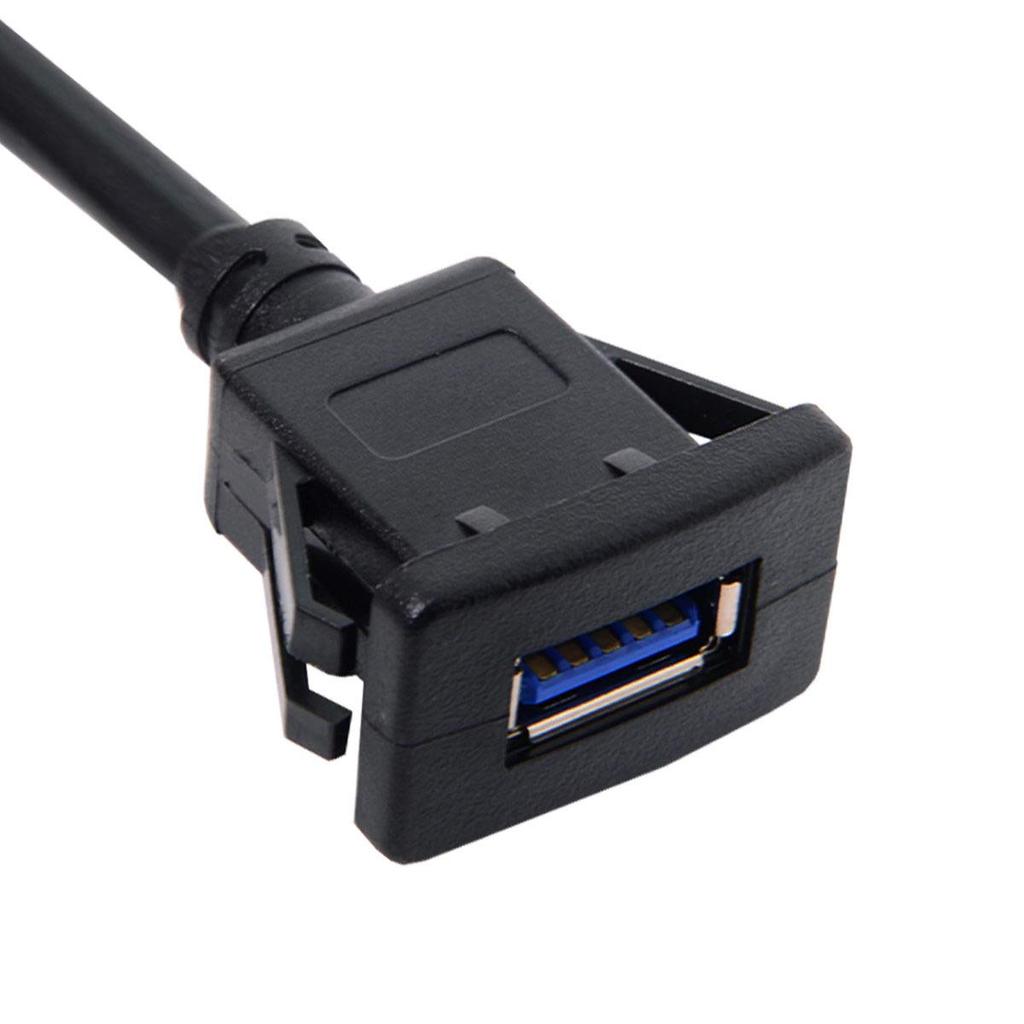 cablecc 1m wasserdichtes USB 3.0-Verlängerungskabel mit Latch-Montage für das Armaturenbrett (Einzelner USB 3.0)