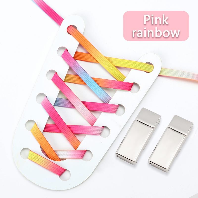 1 Paar Regenbogen Elastische Schnürsenkel Sneaker ohne Binden Magnetverschluss Schnürsenkel Kinder Erwachsene Glitzer Schnürsenkel Schuhzubehör