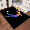Colorful Football Player Illustration Rug - Non-slip rug suitable for living room and bedroom sofas