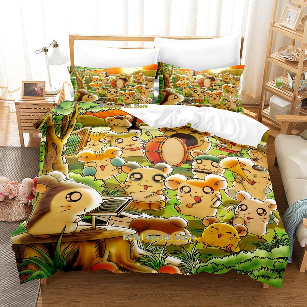 Comforter New Hamtaro Bedding Set Single Twin Full Queen King Size Bed Set Adult Kid Bedroom Three-Piece Suits 3D Print Anime Bed She