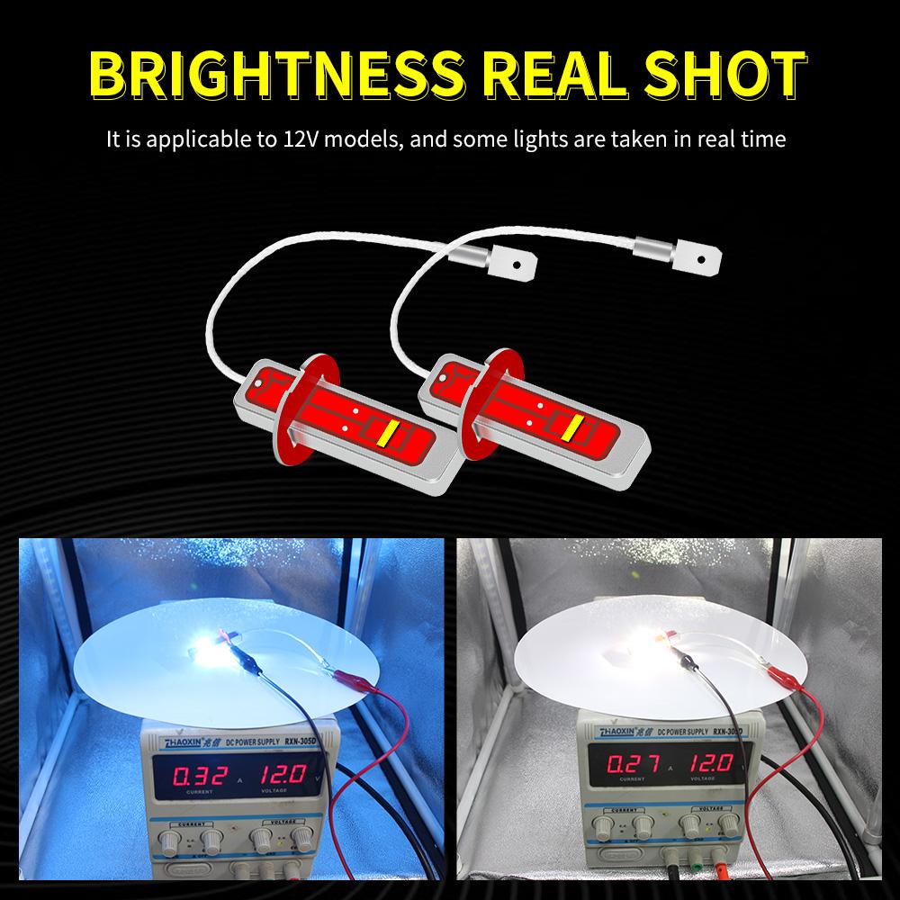 2PCS H3 White/Ice Bule Bulbs Lights 3000K/8500K Car Fog Lights DRL Daytime Running Driving Lamps LED Car Accessories No Error