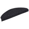 VidaXL Tapis d'escalier autocollants 15 pièces 65 x 21 x 4 cm Noir Demi-rond Grand 132698