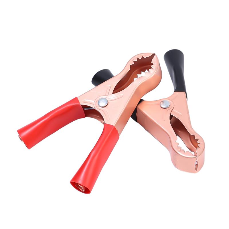 2Pcs Alligator Clip Connectors Car Caravan Van Battery Test Lead Clips Alligator Clips Connector Plug Power 50A Red Black 80mm