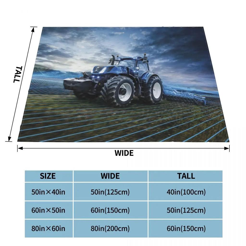 Cool Car Tractor Pattern Blanket Coral Fleece Plush Spring Autumn Portable Soft Throw Blankets for Sofa Couch Bedspreads