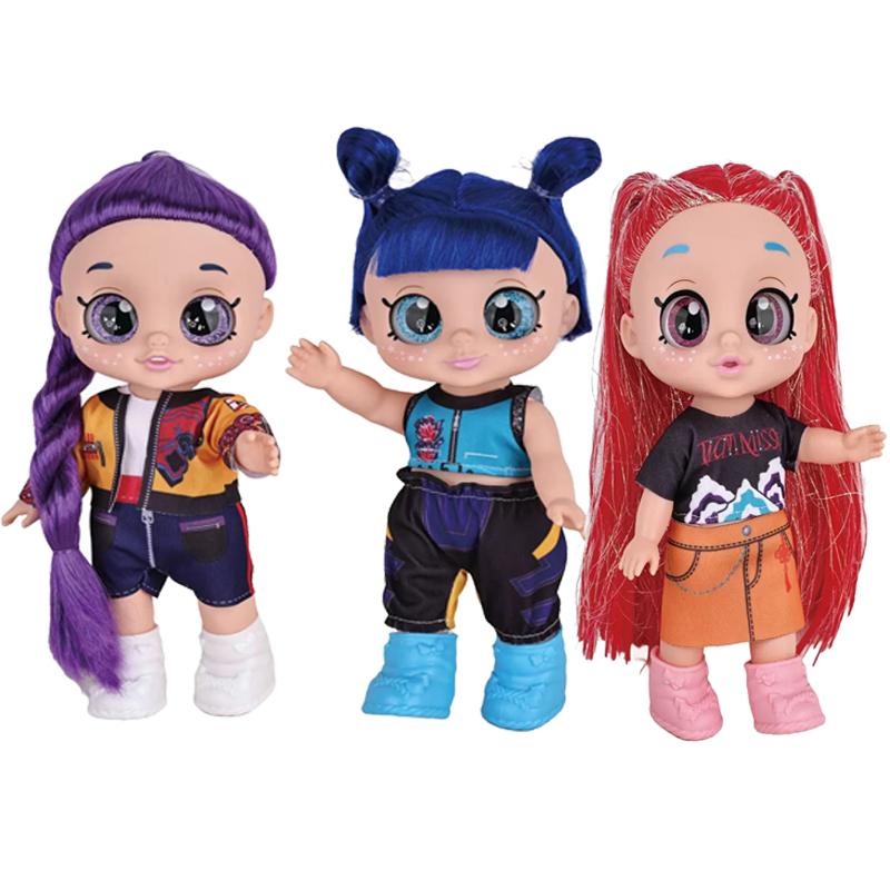 26.5cm Demons Hunters Girl Fashion Doll with 5D Glitter Eyes Music Function Includes Cute Pet CompanionI Birthday Gift for Kids