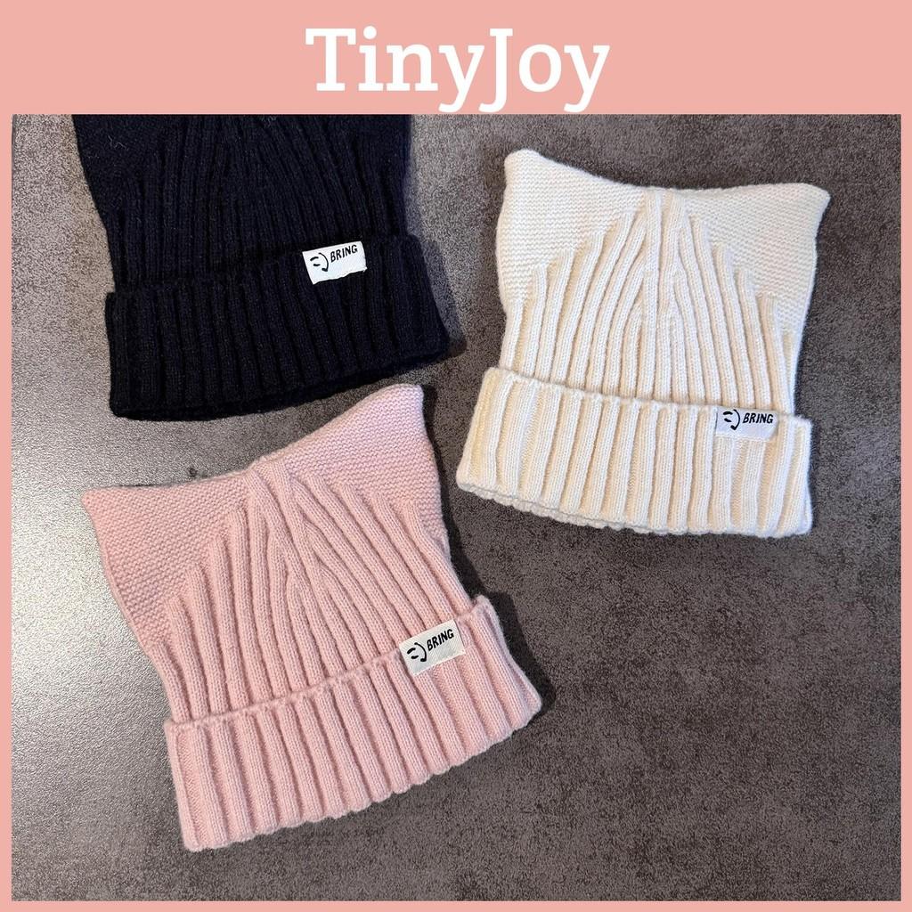 Cute Cat Solid Ears Shape Design Women Wool Knitting Hat For Fall And Winter