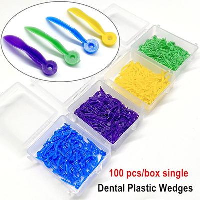 400 Stuks Tandheelkundige Wig Met Gat Wegwerp Diasteem Tand Wedge Medische Plastic Arc Concave Ontwerp Tandarts Tool