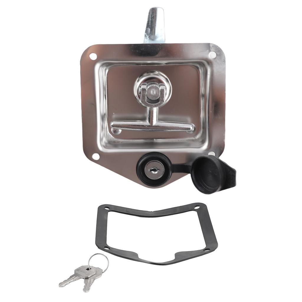 Uchwyt w kształcie litery T z kluczykiem, składany uchwyt, blokada skrzynki narzędziowej ze stali nierdzewnej do użytku domowego i komercyjnego