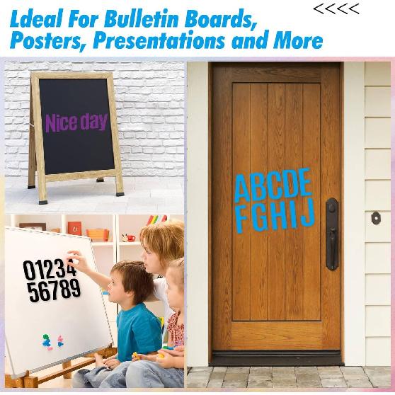27 Sheets 310 Pieces Large Letter Stickers 4 Inch Alphabet Letter Self Adhesive Poster Letters and Numbers for Bulletin Boards Classroom
