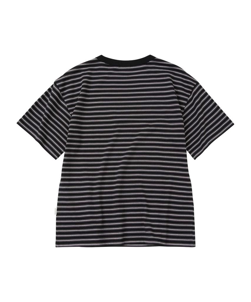 WMC [Crop] Multi Stripe T-Shirt_Black