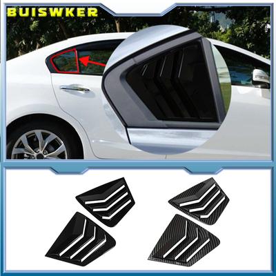 1 Pair Window Shutter For Honda Civic 9th 2011-2015 Car Front Triangle Window Louver Shutter Blind Shade Cover Trim Sticker Vent
