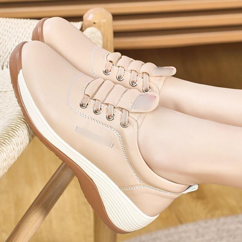 New soft-soled wedge heel one shoe two wear thick-soled small leather shoes lazy bean shoes comfortable maternity shoes