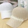 Hat Women's Summer Knitted Mesh Hat Hollow Breathable Cap Sunscreen Shade Baseball Cap Outdoor Sun Hat