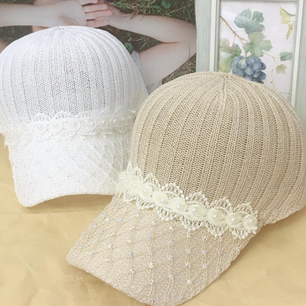Hat Women's Summer Knitted Mesh Hat Hollow Breathable Cap Sunscreen Shade Baseball Cap Outdoor Sun Hat