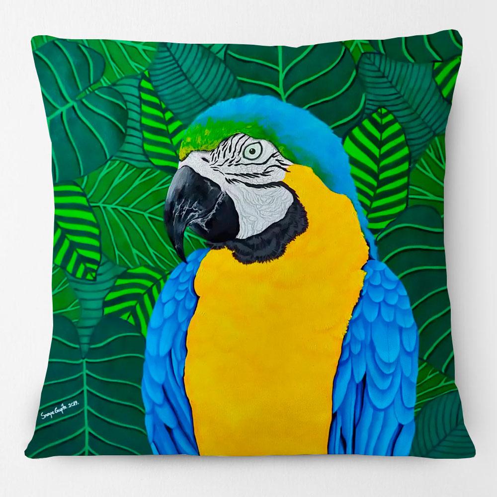 Australian Kingfisher Puffins Seagulls Tropical Parrot Birds Painting Cushion Cover Decorative Pillows For Sofa Home