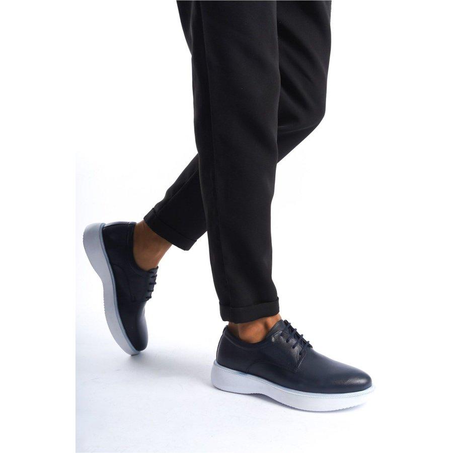 Men's Genuine Leather Thick Sole Lace-up Casual Stylish Shoes