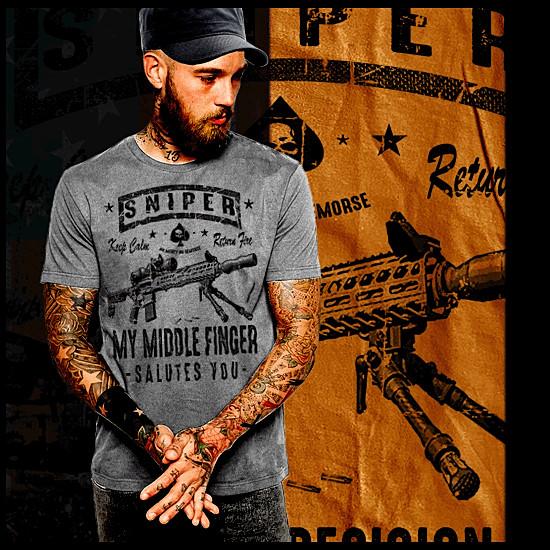 

Sniper t-shirt military Infantry scout tactical Operator Sharpshooter Salute tee 4XL