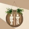1 Wooden Toilet Gender Wooden Logo Bathroom Circular Logo Door Number Wall Mounted Farmhouse Decoration Logo
