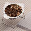 Monkey-shaped Raised Cat Bowls Stainless Steel Pet Feeder Container  Wet Dry Food