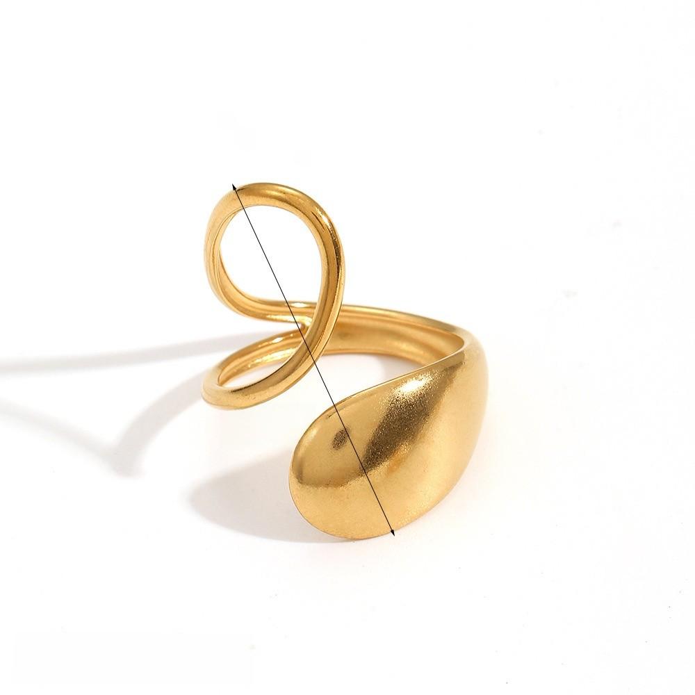 Style Geometric Stainless Steel Ring With 18k Gold Plating For Women And Men