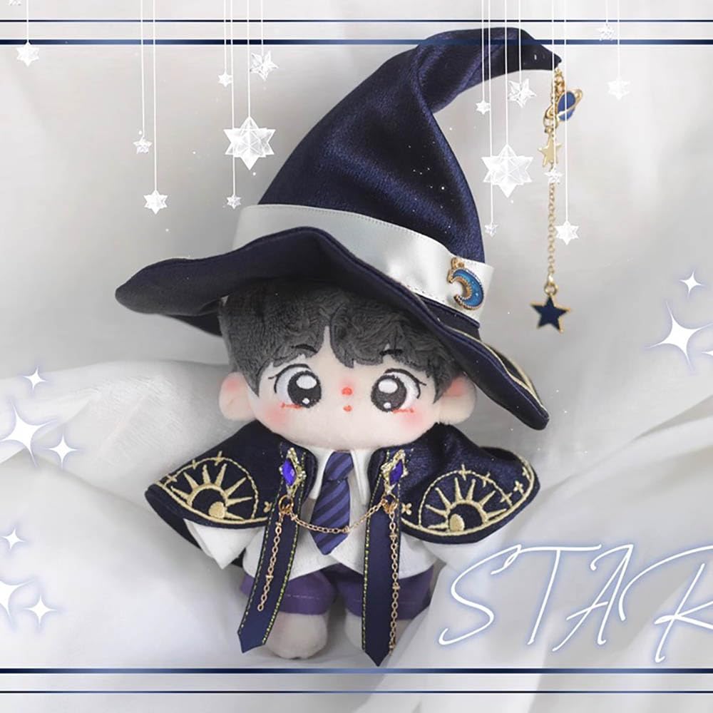 Niannyyhouse 10cm 20cm Plush Toy Clothes Hat Shawl Shirt Pants Tie Vest Shoes Wizard Set Cotton Doll Dress Up Accessories (Black, 10cm)