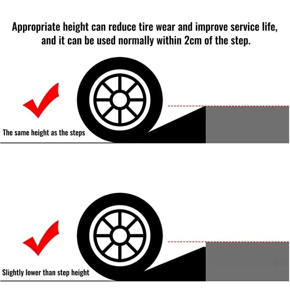 New Car Wheel Driveway Ramps Portable Tires Curb Ramps Anti-Slip Threshold Ramp For Car Trailer Truck Bike Auto Accessories