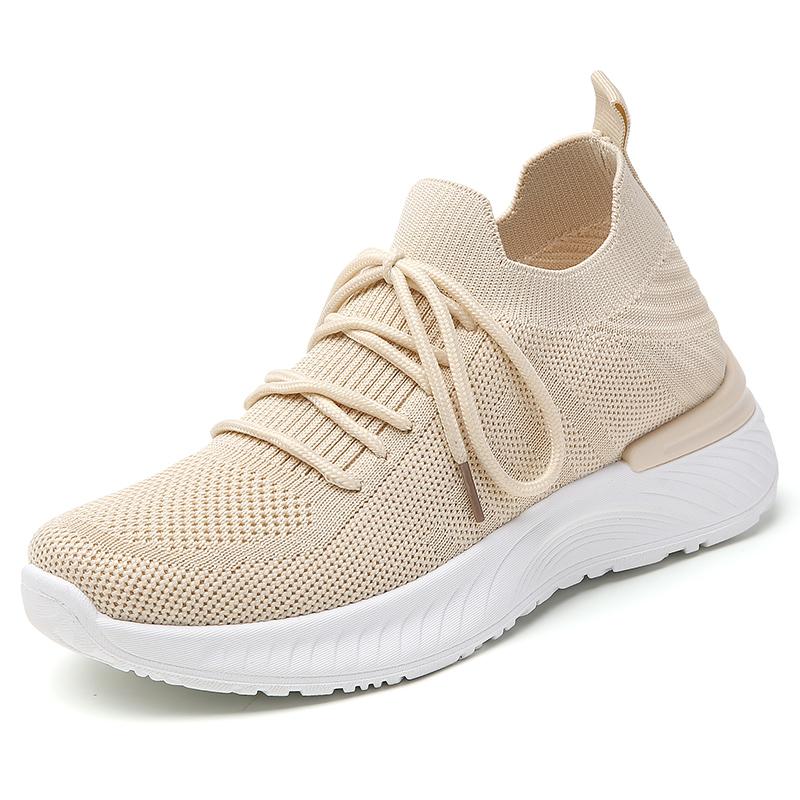 Breathable Mesh Women Running Shoes Lightweight Casual Sports Shoes Knitted Flats Walking Socks Shoes