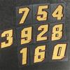 1PC Matte Gold Motorcycle Number Stickers Waterproof for Motorbike Fuel Tank Helmet Front Fairing Modified Scooter Vinyl Decals