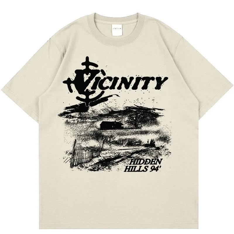 

Мужская футболка Harajuku Korean oversize Gothic Hip Hop Aesthetic Graphic Print Y2K Retro Clothing Streetwear Fashion Summer Tees S зелёный