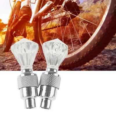 2Pcs Luminous Tire Valve Caps with LED Flashing Light for Car Bicycle Motorcycle