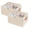 Caja de Almacenamiento de Zapatos Plegable Transparente con Tapa Antipolvo y Tela a Prueba de Humedad