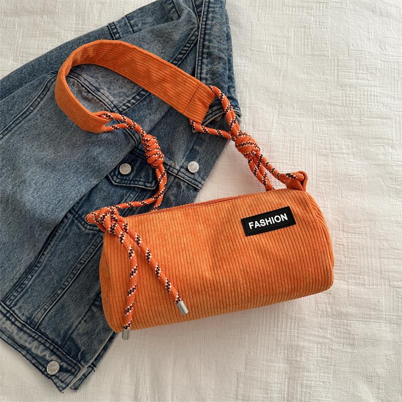 Cotton Pillow Crossbody Bag for Women Solid Color Shoulder Handbag
