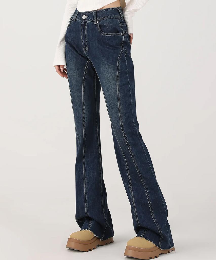 AVANDRESS Thin Bootscut Pants Vintage Blue (C Type)