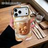 Phone Case: 2D flat design suitable for iPhone 18 17 16 15 14 13 Pro protective case, bubble tea, perfect Christmas and Halloween holiday gift